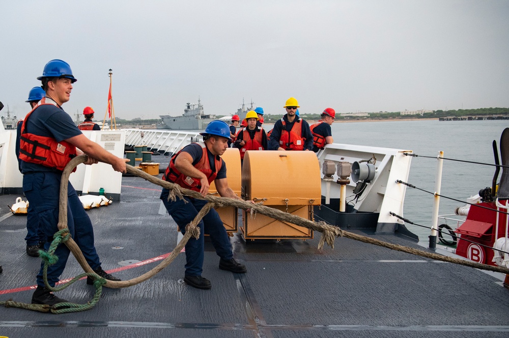 Coast Guard Cutter Hamilton arrives in Rota, Spain for EUCOM deployment