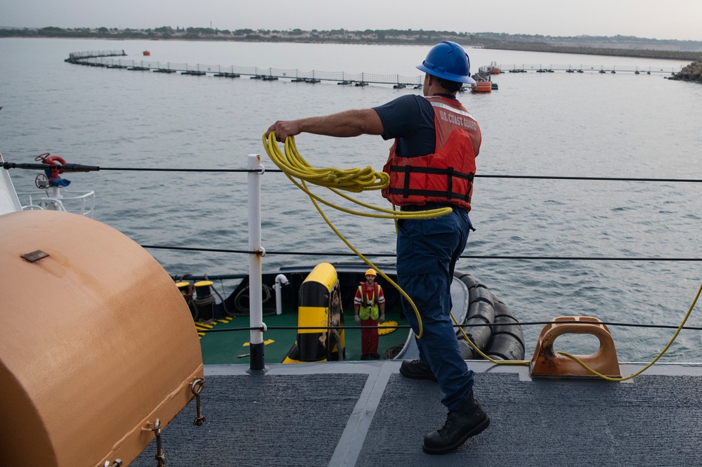 Coast Guard Cutter Hamilton arrives in Rota, Spain for EUCOM deployment