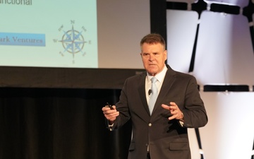 Vice Adm. (Ret.) Ron Lloyd delivers keynote address at the 2022 National Defense Transportation Association – US Transportation Command Fall Meeting