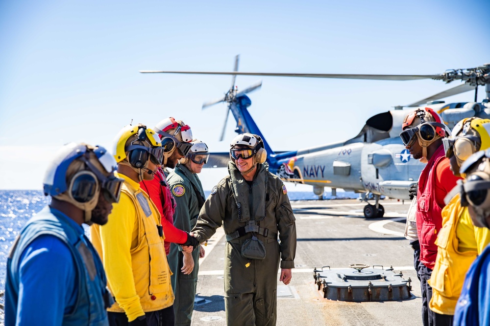 Commander, Carrier Strike Group 12 Visits USS Ramage