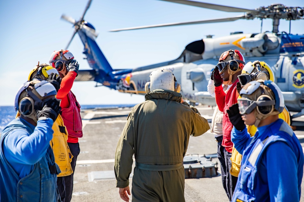 Commander, Carrier Strike Group 12 Visits USS Ramage