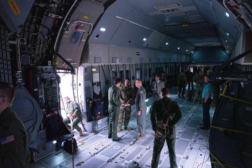 Missouri top military leader tour French aircraft at Rosecrans