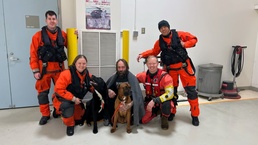 Coast Guard aircrew rescues man, 2 dogs in Freshwater Bay, Alaska