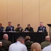 Fleet Master Chief Donald Myrick moderates a panel of senior enlisted leaders at the 2022 National Defense Transportation Association – U.S. Transportation Command (USTRANSCOM) Fall Meeting