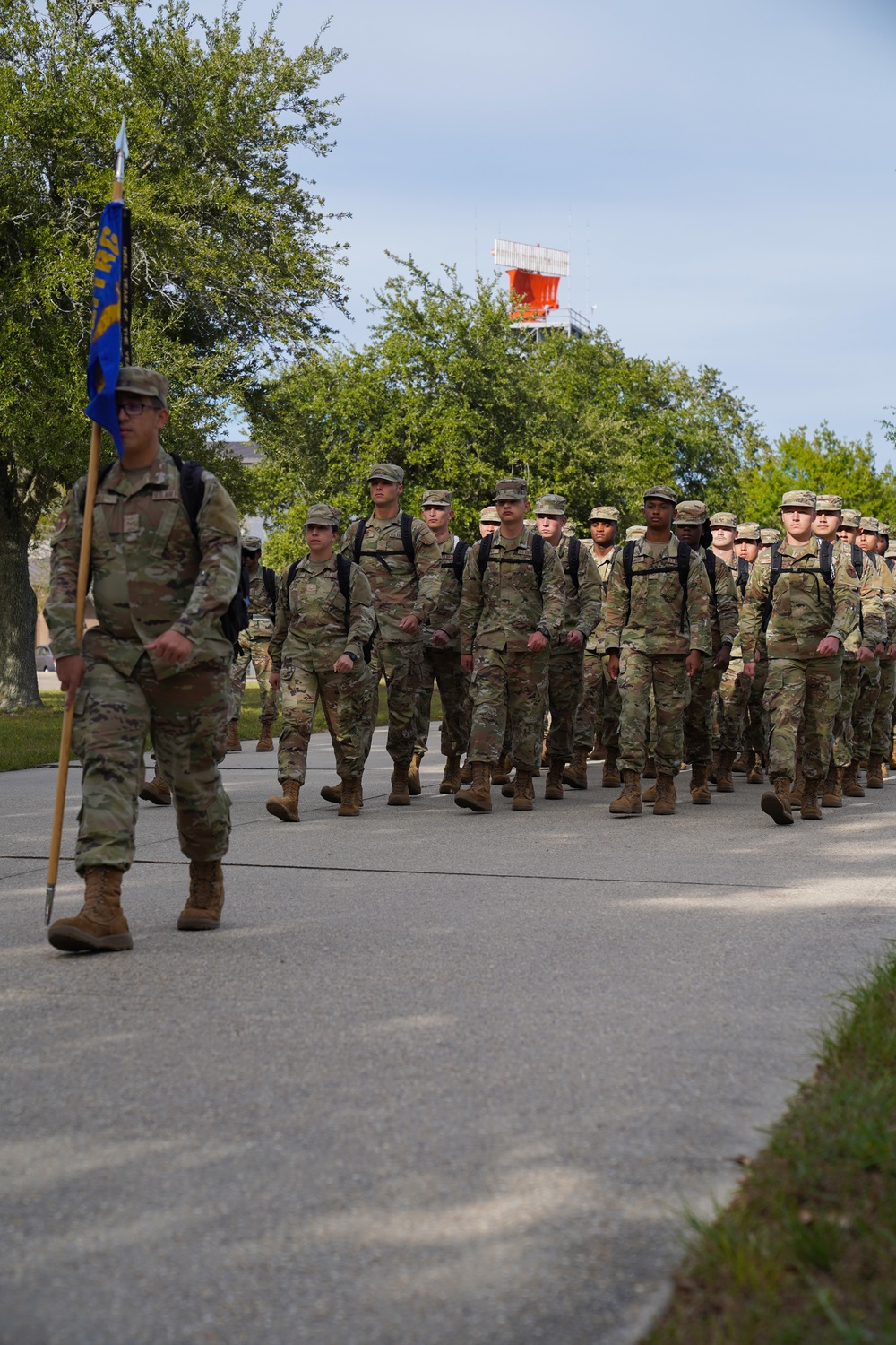 Technical training students marching