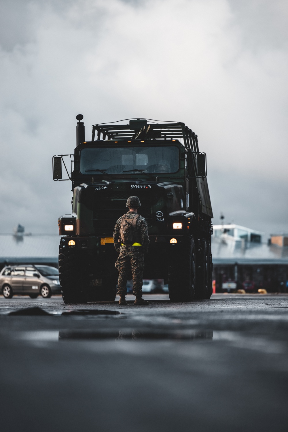 Combat Logistics Battalion 6 offloads equipment in preparation for Freezing Winds 22