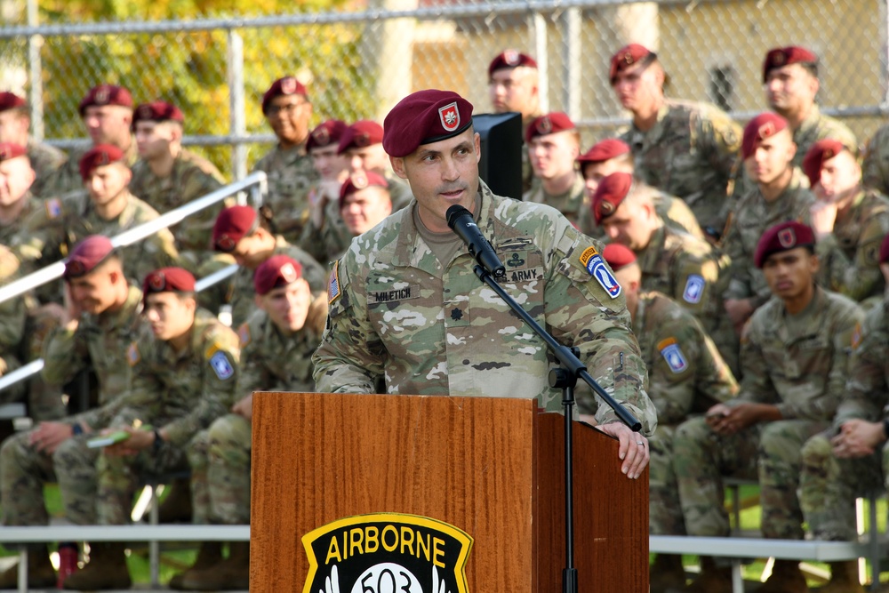 1st Battalion, 503rd Parachute Infantry Regiment, 173rd Airborne Brigade Change of Responsibility Ceremony