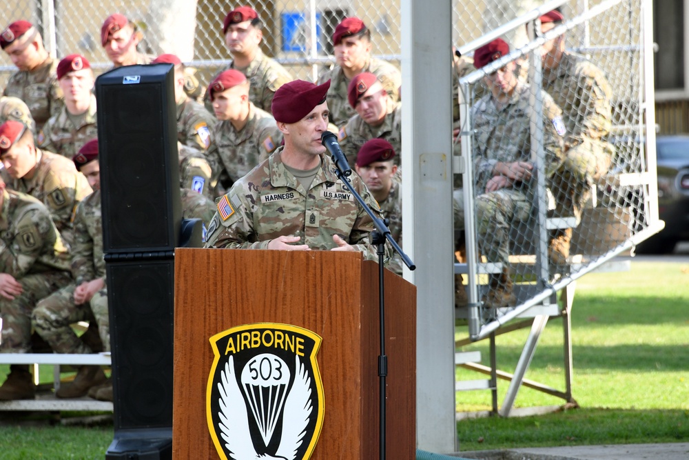 1st Battalion, 503rd Parachute Infantry Regiment, 173rd Airborne Brigade Change of Responsibility Ceremony