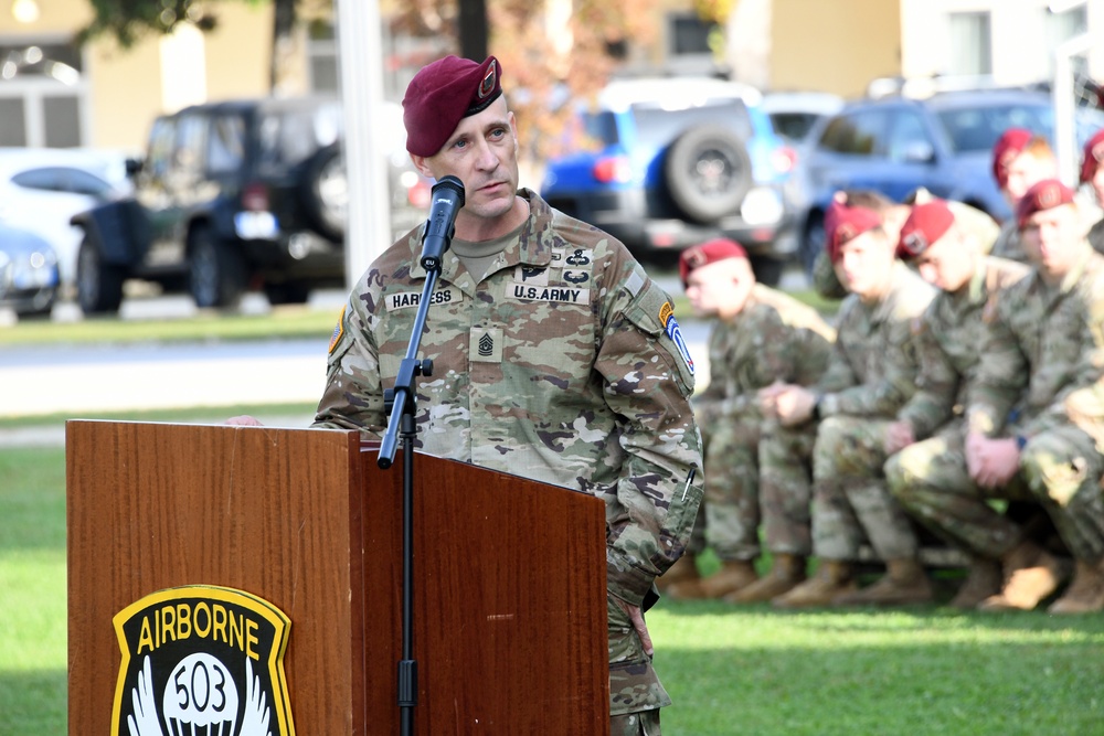 1st Battalion, 503rd Parachute Infantry Regiment, 173rd Airborne Brigade Change of Responsibility Ceremony