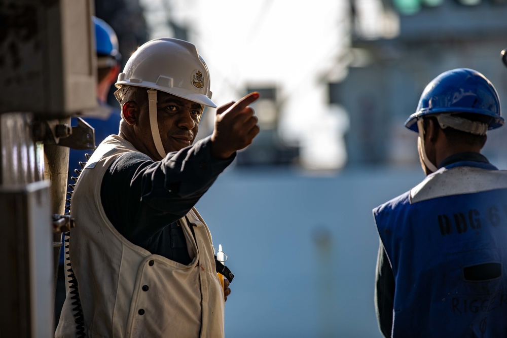 USS Ramage Conducts Replenishment-at-Sea with MV Asterix
