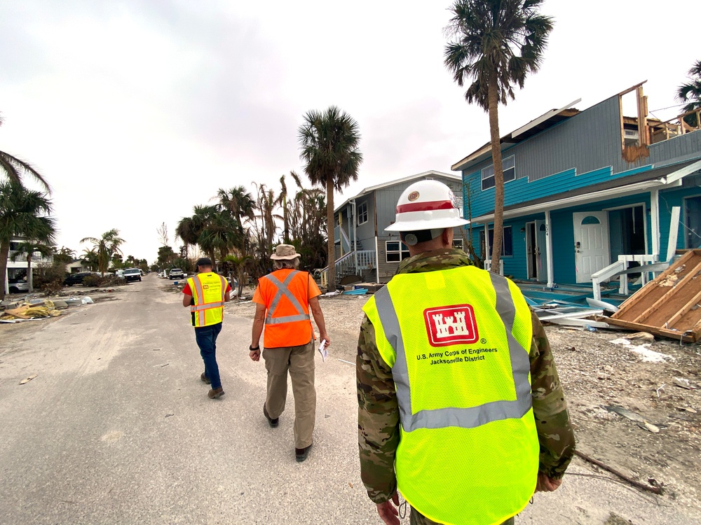 US Army Corps of Engineers Work With Lee Country Officials To Assess Buildings on Fort Myers Beach