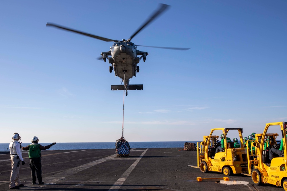 USS George H.W. Bush Vertical Replenishment