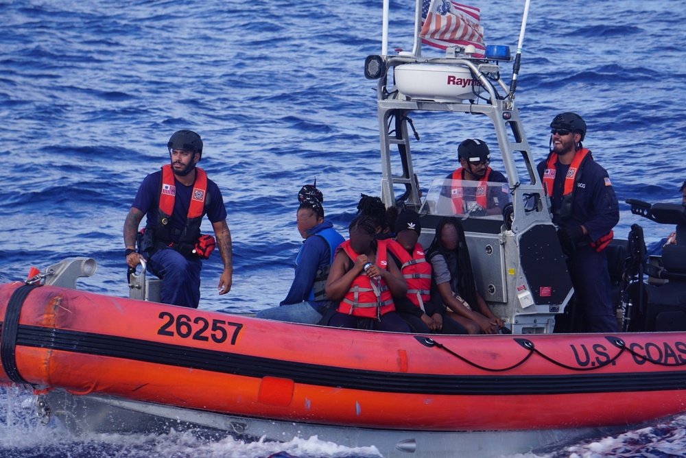 Coast Guard Cutter Joseph Napier rescues 102 Haitians, 2 Dominican Republic nationals abandoned by smugglers on Mona Island, Puerto Rico