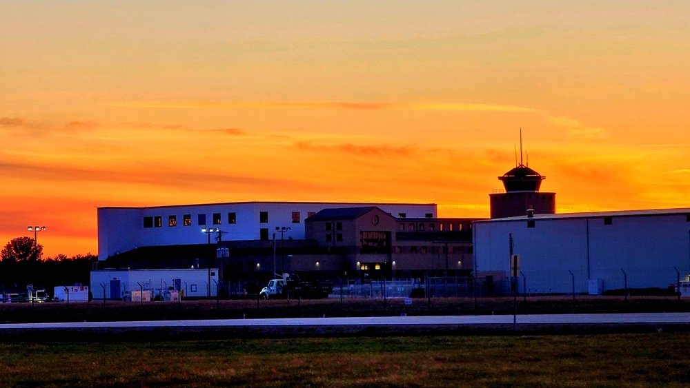 Dusk scenes at Sparta-Fort McCoy Airport at Fort McCoy