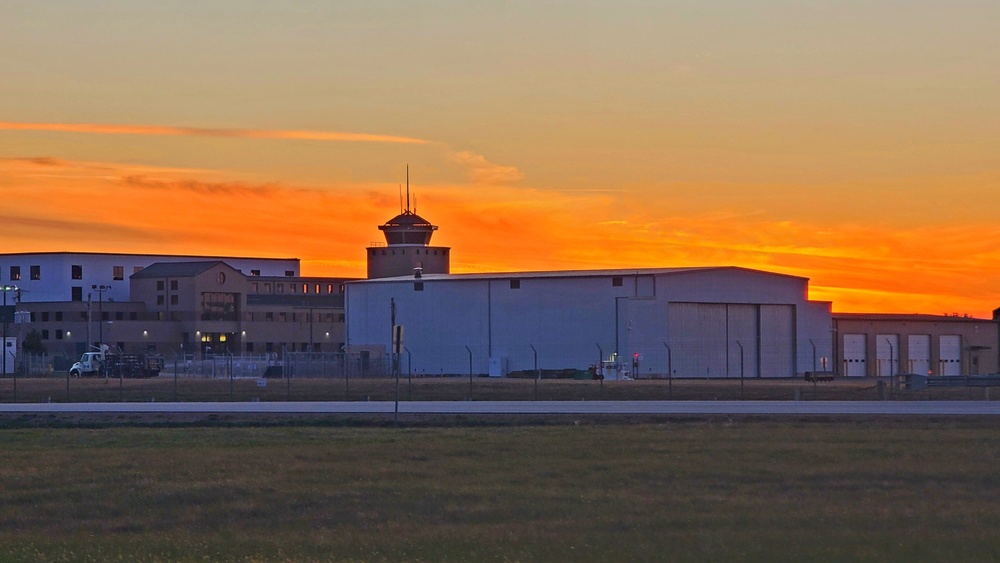 Dusk scenes at Sparta-Fort McCoy Airport at Fort McCoy