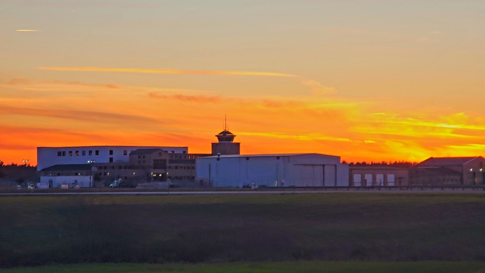 Dusk scenes at Sparta-Fort McCoy Airport at Fort McCoy