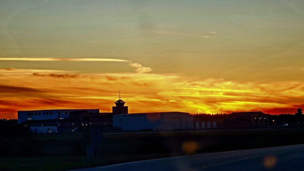 Dusk scenes at Sparta-Fort McCoy Airport at Fort McCoy