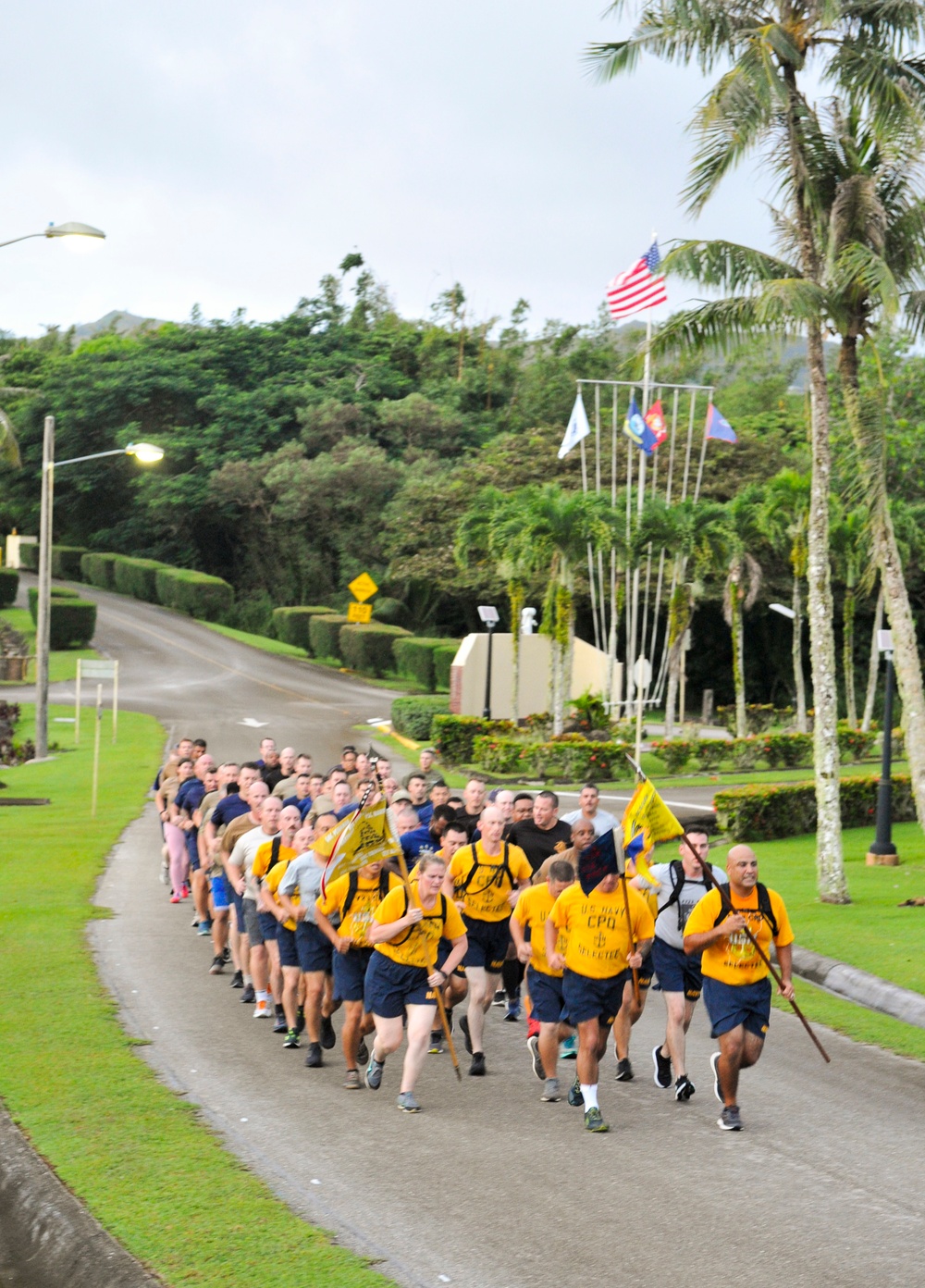 Guam Chief Selectees PT at Flag Circle