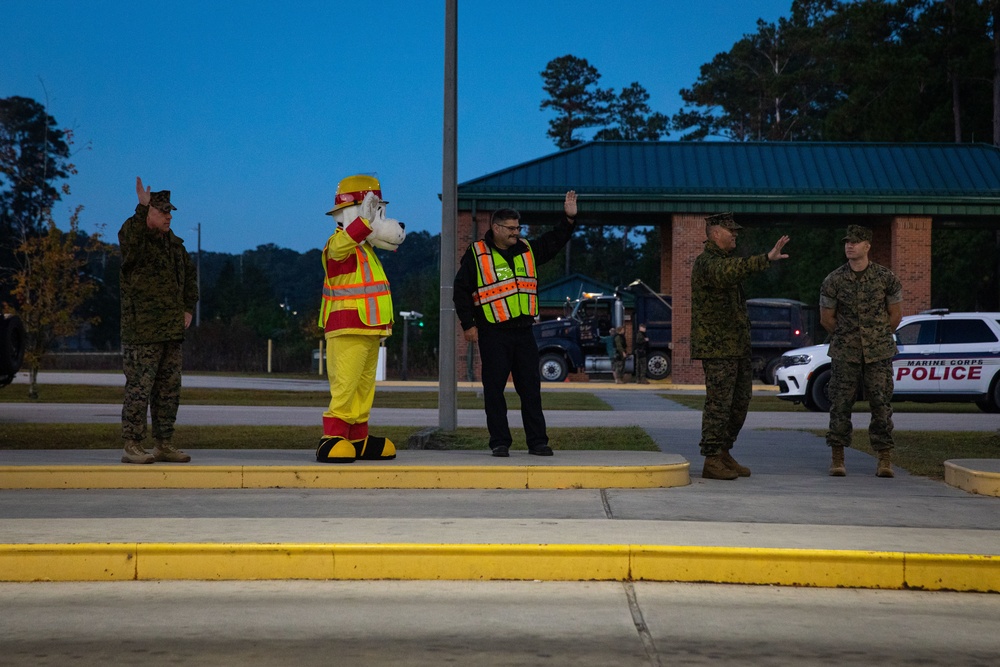 Sparky gate visit on MCAS New River