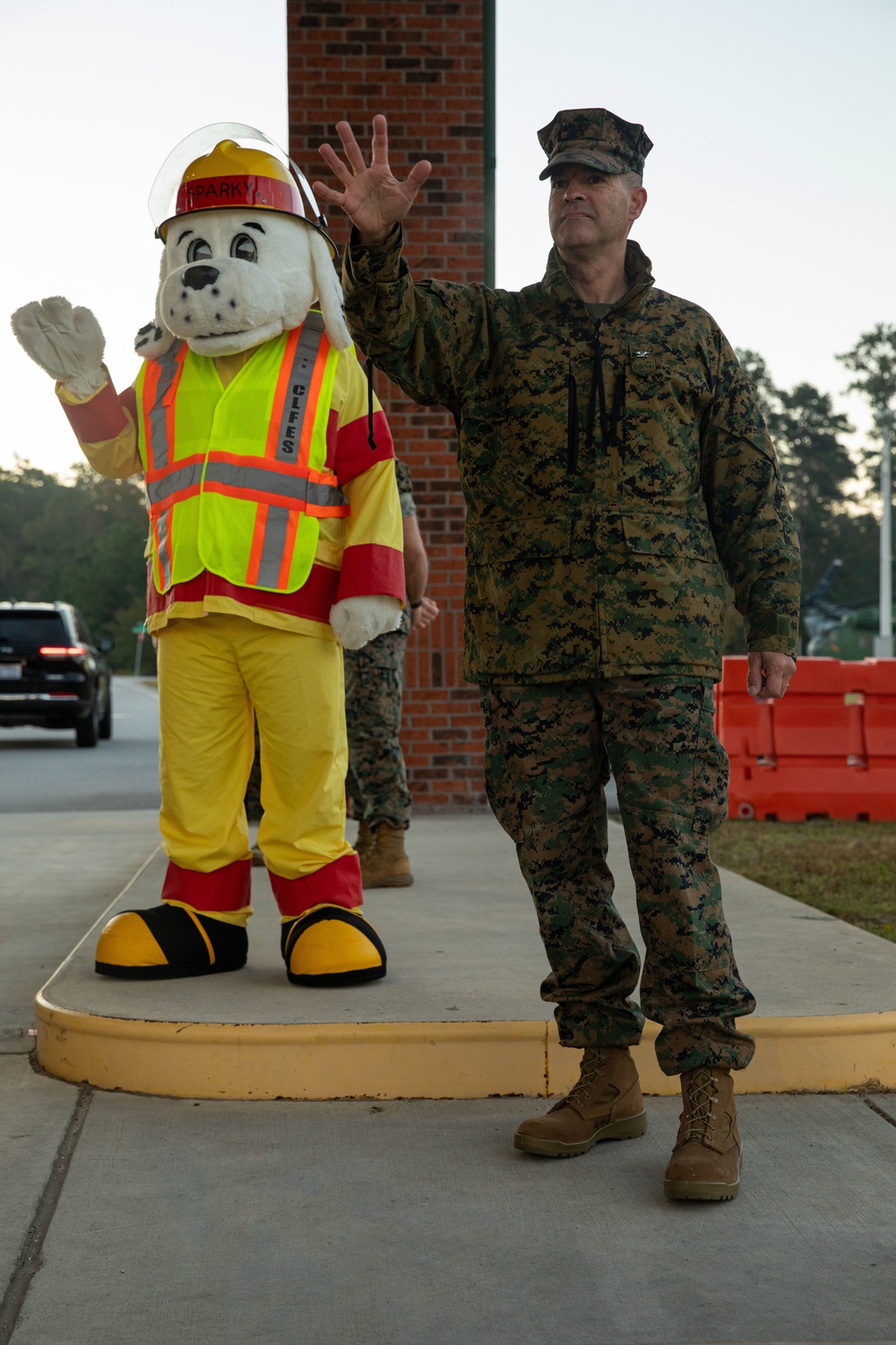 Sparky gate visit on MCAS New River