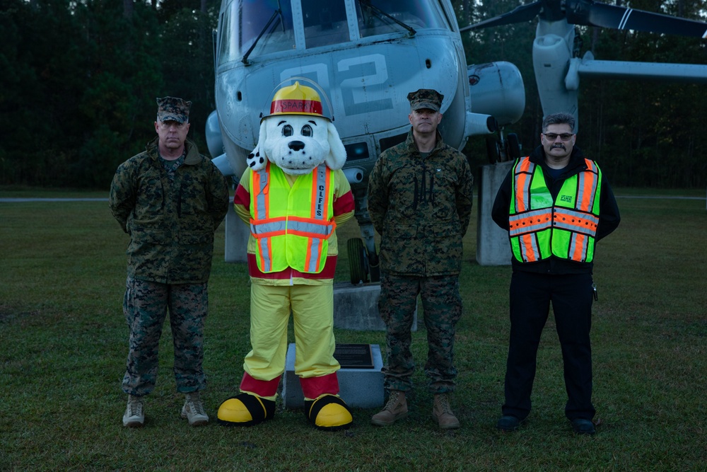 Sparky gate visit on MCAS New River