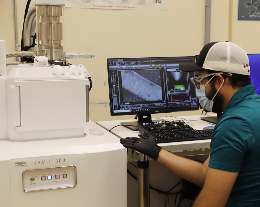 Corpus Christi Army Depot's Material Engineers utilize Scanning Electron Machine for Helicopter Mishaps.