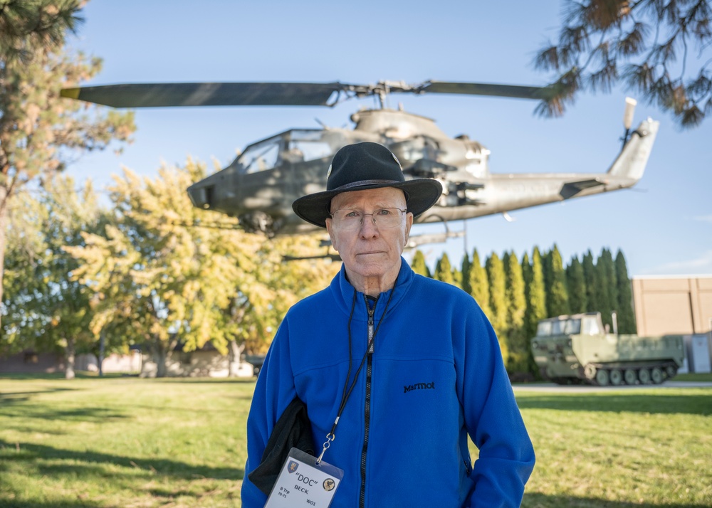 Vietnam veterans visit old AH-1 Cobra on Gowen Field