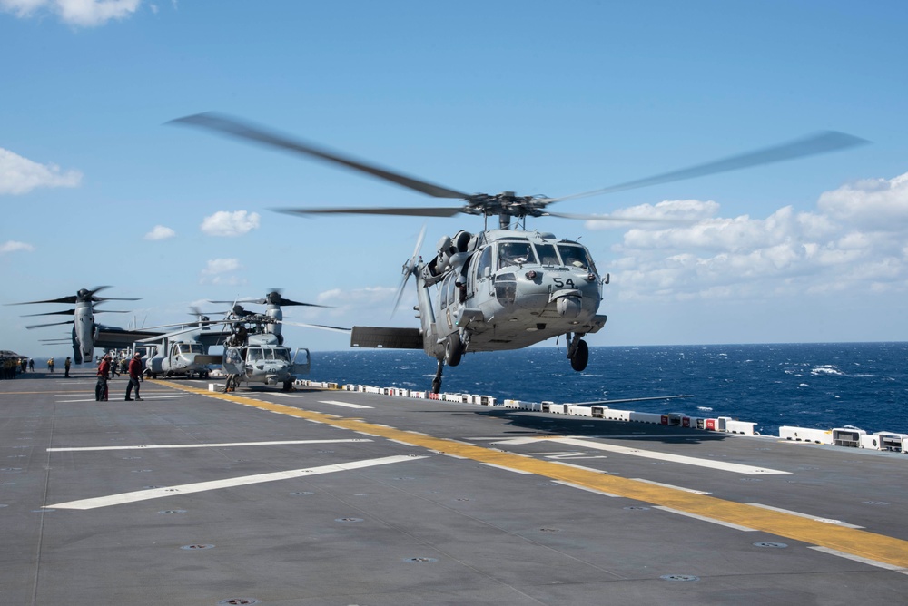 USS Tripoli and VMM-262 (Reinforced) Flight Operations