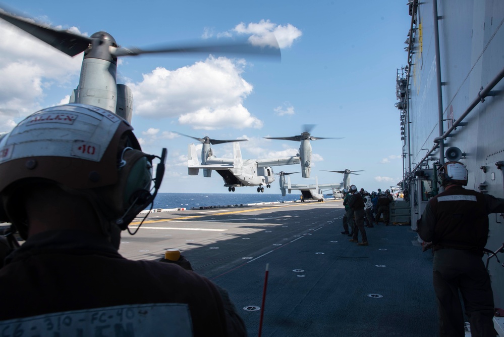 USS Tripoli and VMM-262 (Reinforced) Flight Operations