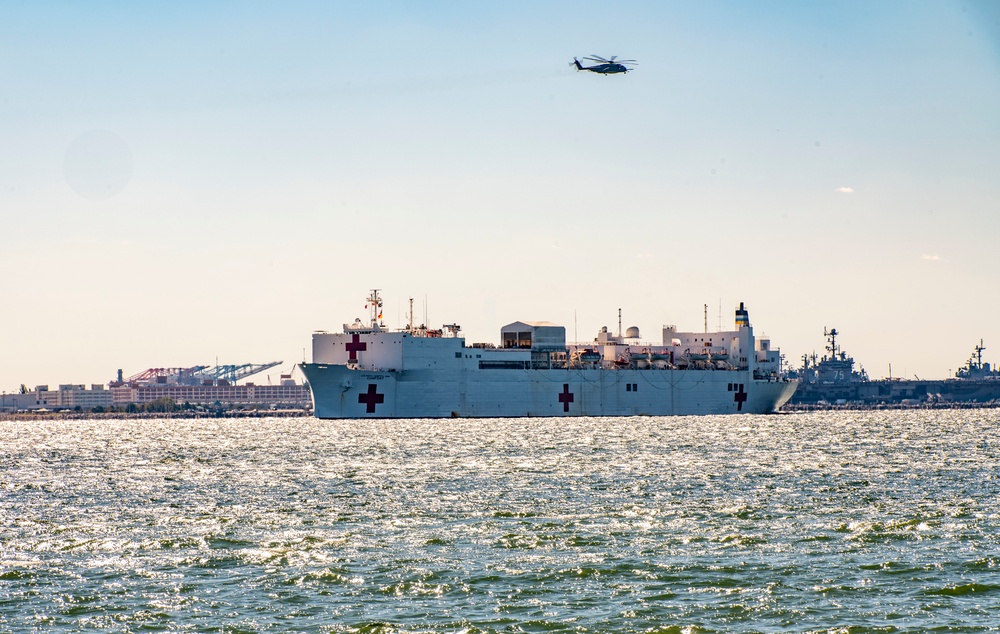 USNS COMFORT DEPARTS NAVAL STATION NORFOLK