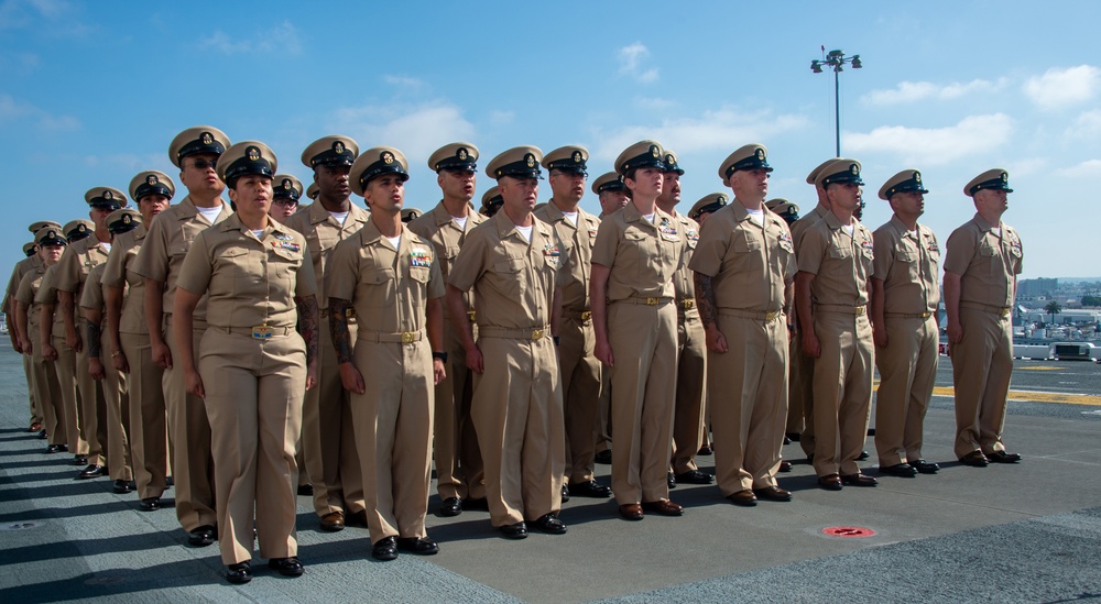 USS Boxer Sailors Receive Their Anchors During Chief Pinning Ceremony