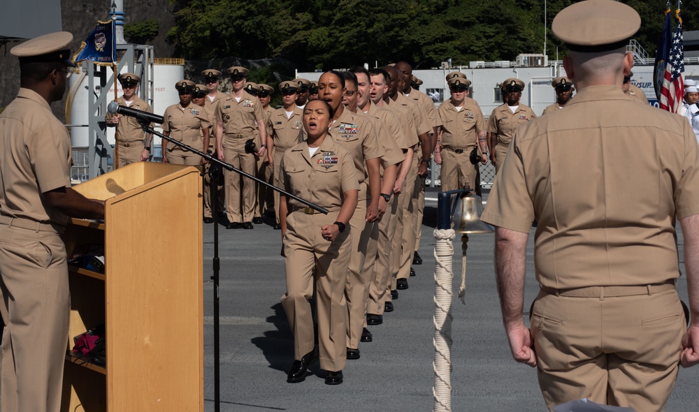 USS Blue Ridge pin new chief petty officers