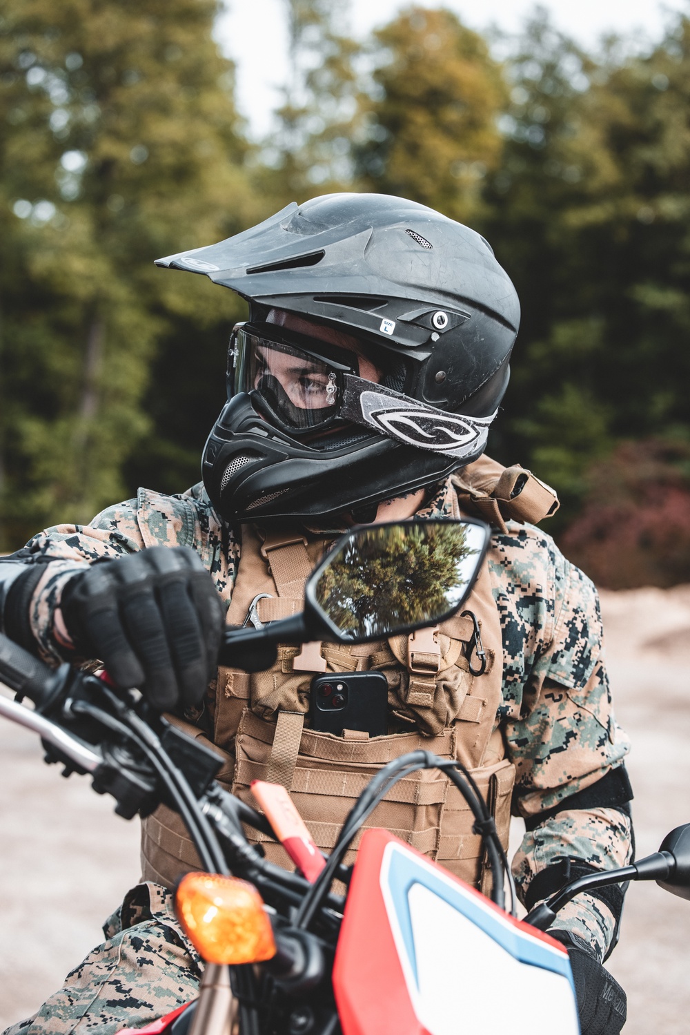 U.S. Marines with Combat Logistics Battalion 6 participate in Finnish dirt bike course