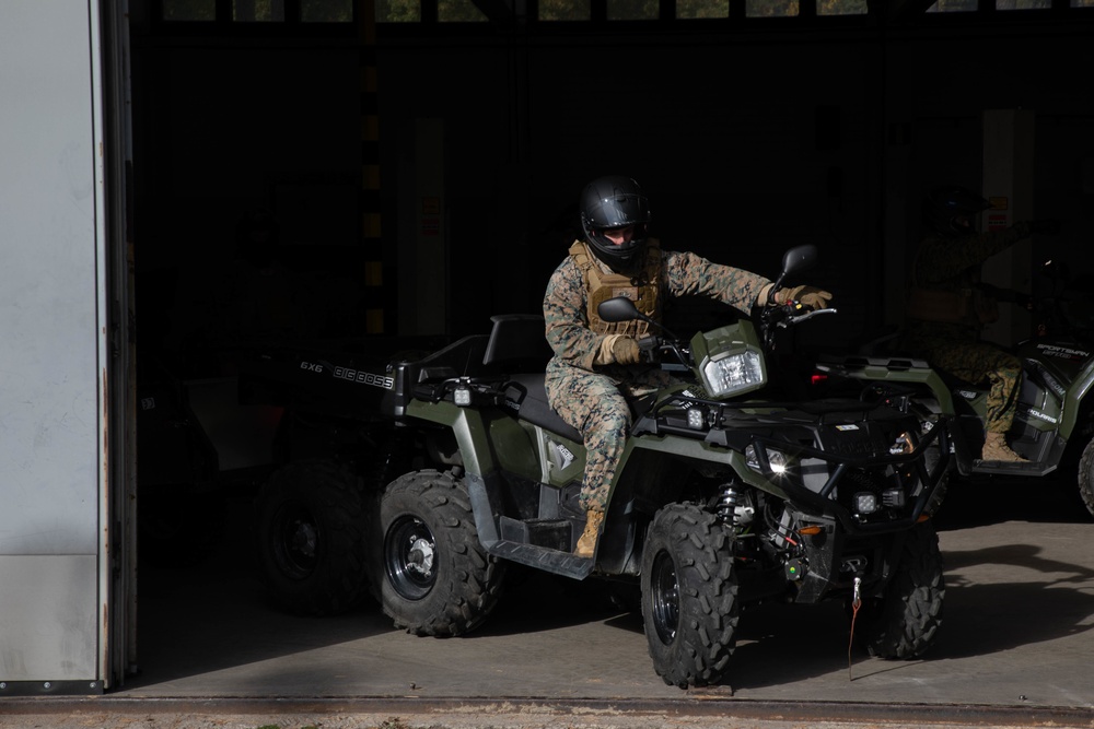 U.S. Marines participates in a Finnish ATV course