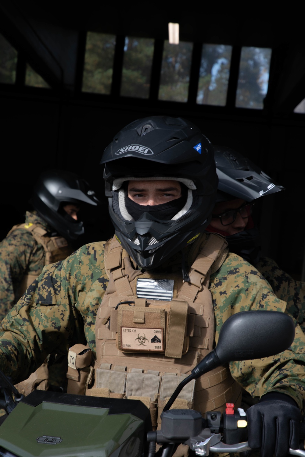 U.S. Marines participates in a Finnish ATV course