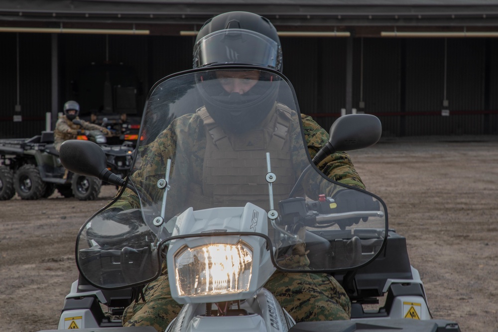 U.S. Marines participates in a Finnish ATV course