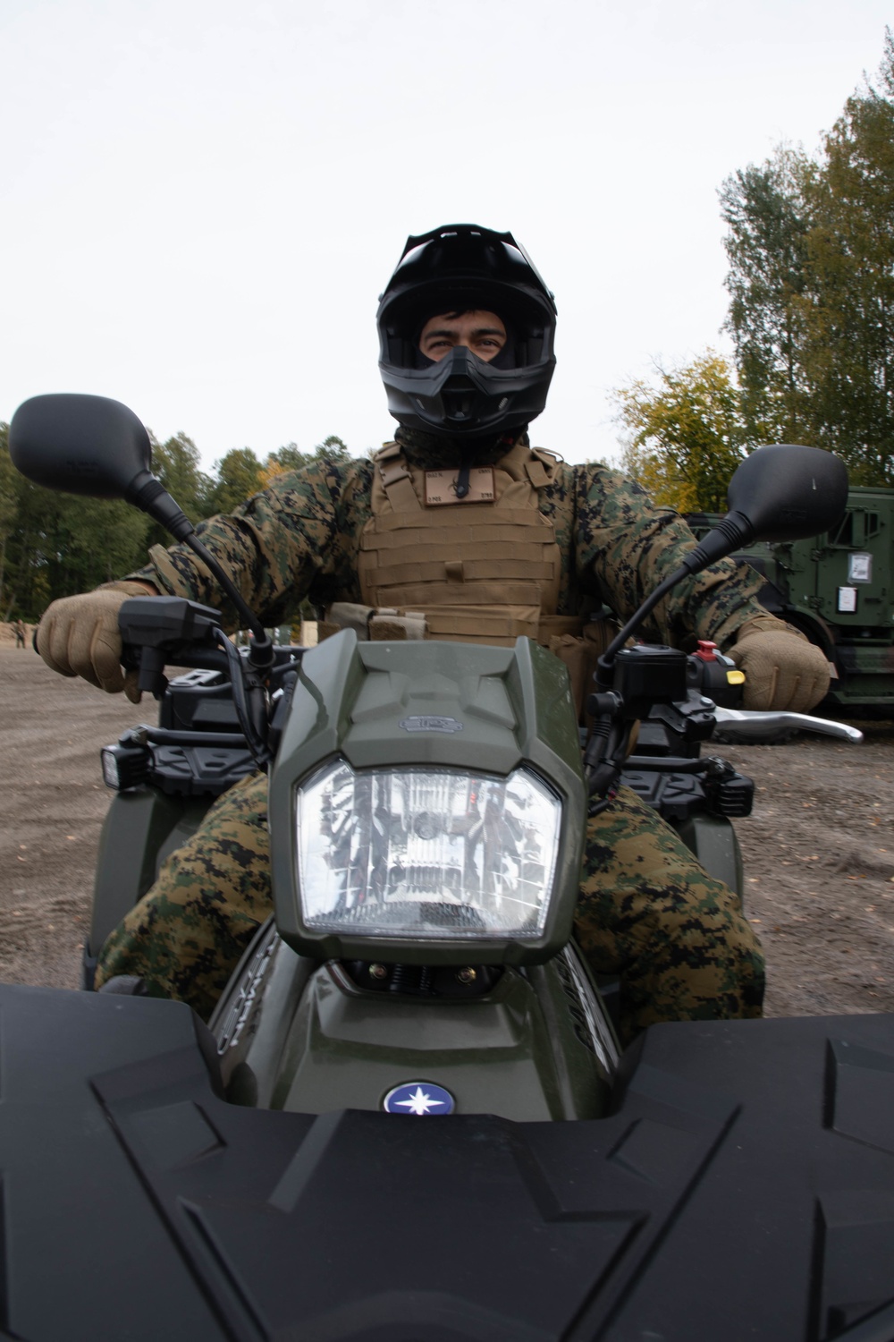 U.S. Marines participates in a Finnish ATV course