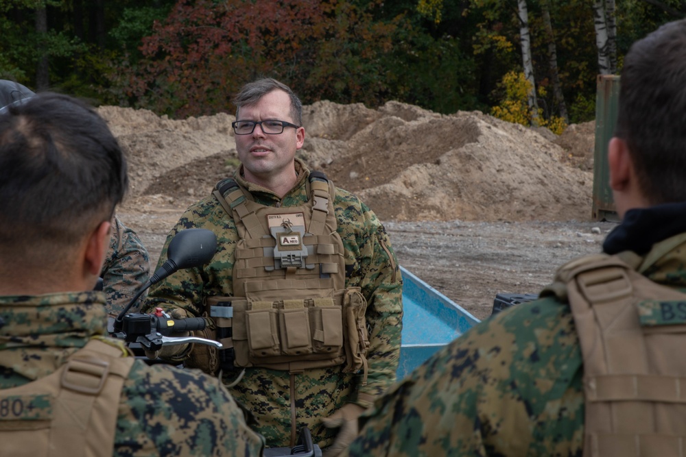 U.S. Marines participates in a Finnish ATV course