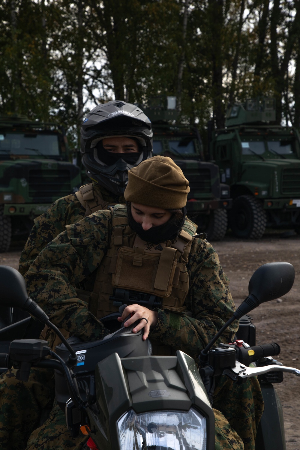 U.S. Marines participates in a Finnish ATV course