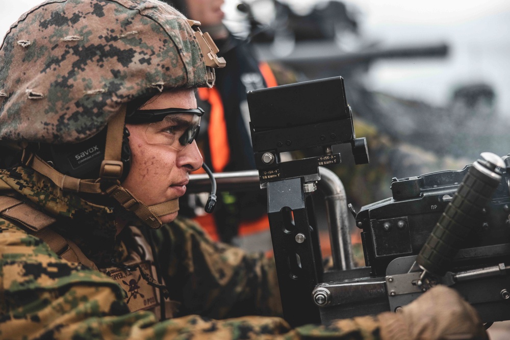 U.S. Marines with Combat Logistics Battalion 6 conduct a littoral reconnaissance range with Finnish Soldiers