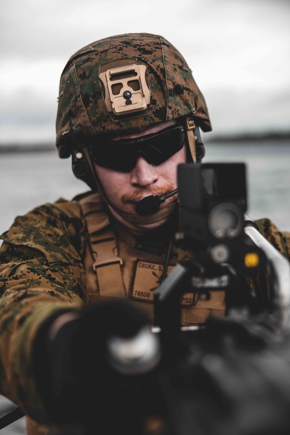 U.S. Marines with Combat Logistics Battalion 6 conduct a littoral reconnaissance range with Finnish Soldiers