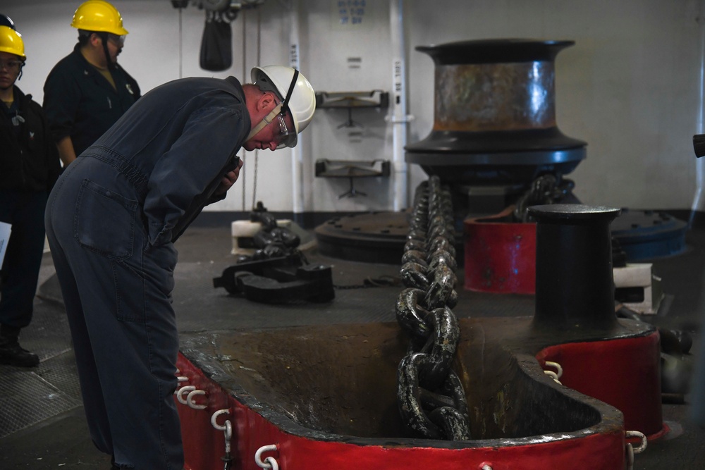 USS America Conducts Anchor Drop Test