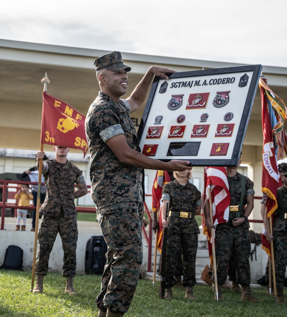 Sgt. Maj. Marcos Cordero relief ceremony