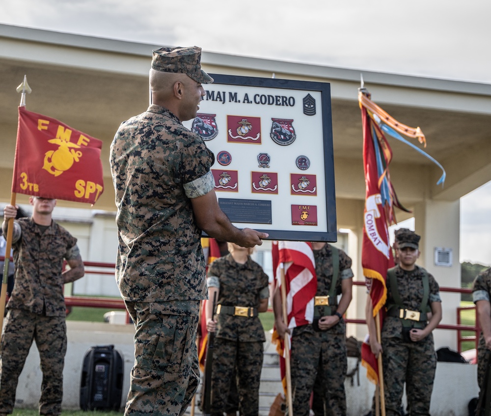 Sgt. Maj. Marcos Cordero relief ceremony