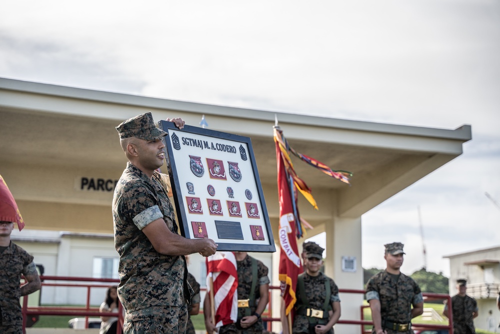 Sgt. Maj. Marcos Cordero relief ceremony