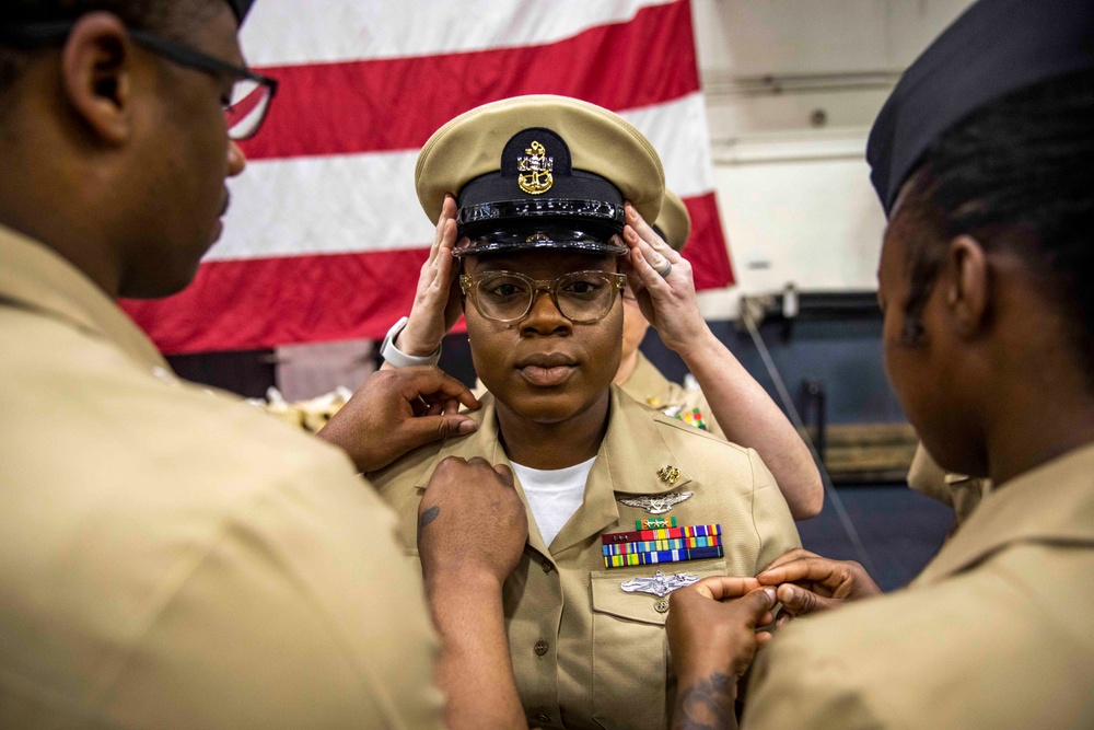 USS George H.W. Bush Chief Pinning