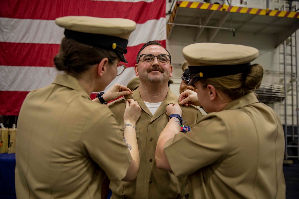 USS George H.W. Bush Chief Pinning