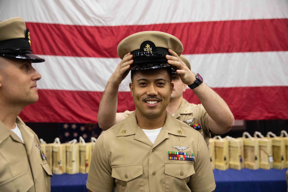 Chief Pinning Ceremony Onboard USS George H.W. Bush (CVN 77)