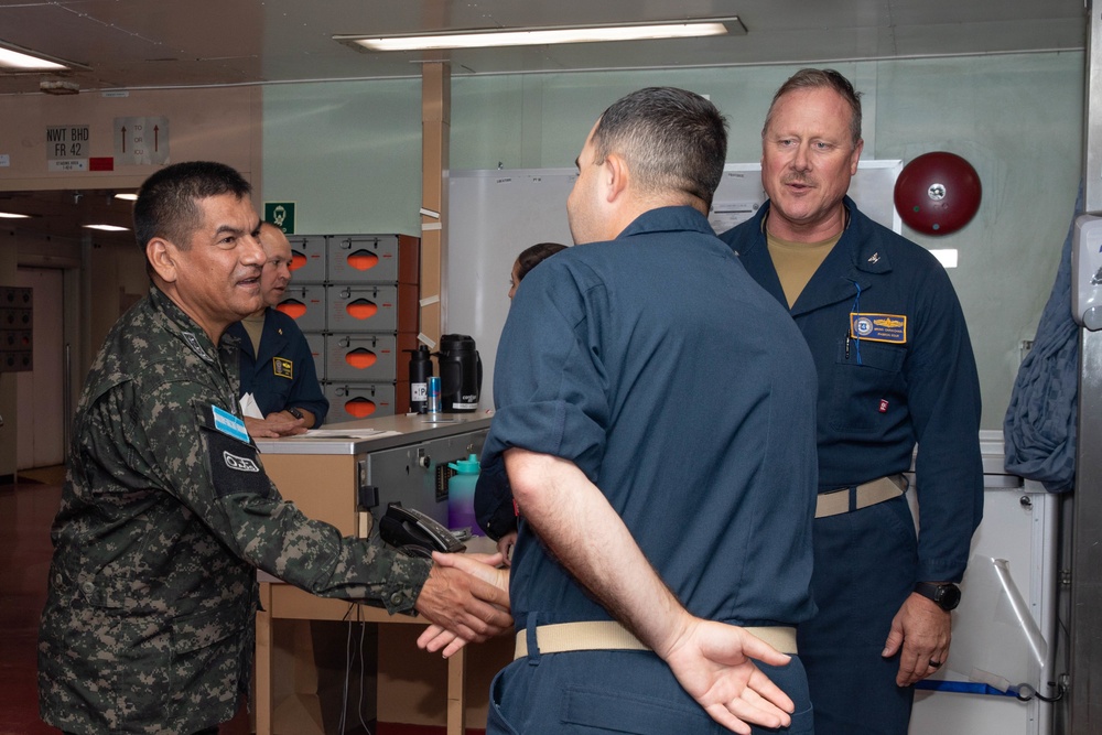 HONDURAN DEPUTY COMMODORE SPEAKS WITH CREW ABOARD USNS COMFORT