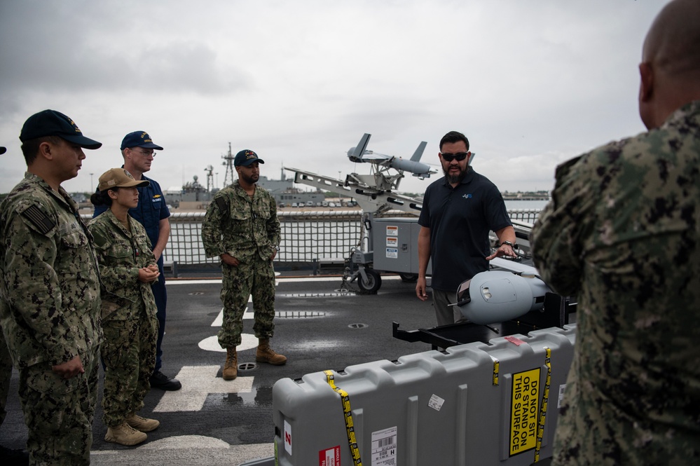 Crewmembers of Coast Guard Cutter Hamilton give tour to members of the U.S. Sixth Fleet in Rota, Spain